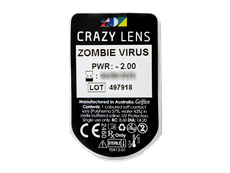 CRAZY LENS - Zombie Virus - power (2 daily coloured lenses)