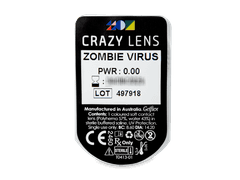 CRAZY LENS - Zombie Virus - plano (2 daily coloured lenses)