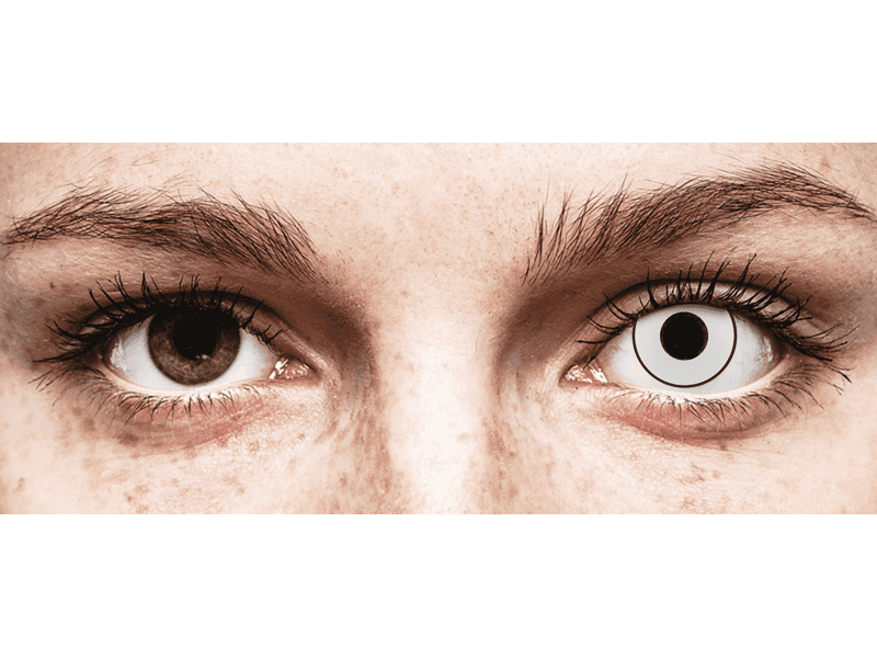 CRAZY LENS - White Black - power (2 daily coloured lenses)
