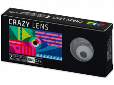 CRAZY LENS - White Black - power (2 daily coloured lenses)