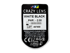 CRAZY LENS - White Black - power (2 daily coloured lenses)