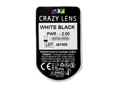 CRAZY LENS - White Black - power (2 daily coloured lenses)