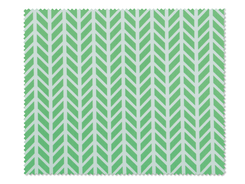 Cleaning cloth for glasses - green and white herringbone 