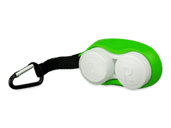 Lens case with carbiner - green