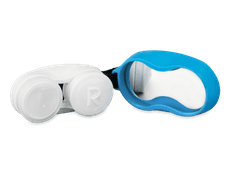 Lens case with carbiner - blue 