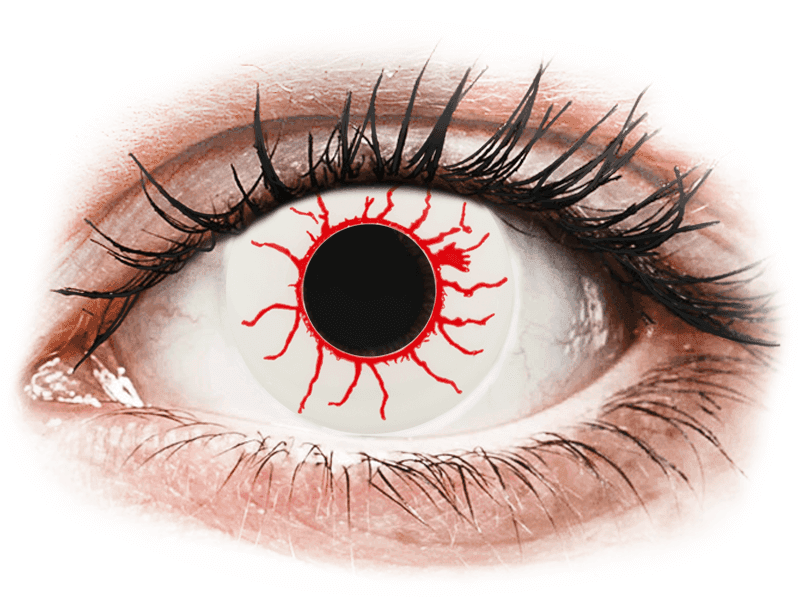 White and Red Mason Contact Lenses – Masquerade Costume Hire