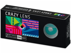 CRAZY LENS - Solid Turquoise - plano (2 daily coloured lenses)
