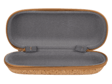 Zip-up cork case for glasses 
