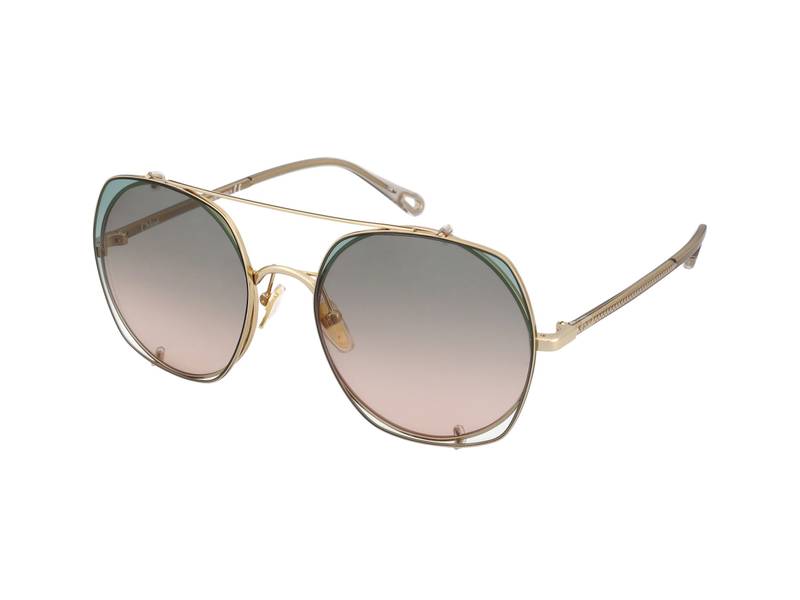 CHLOE DEMI GOLD BROWN PINK GRADIENT SQUARE AVIATOR SUNGLASSES CH0042S Chloe | Accessories | Chloe Demi Gold Brown Pink Gradient  main image 4
