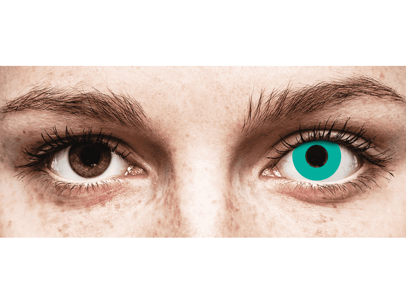 CRAZY LENS - Solid Turquoise - power (2 daily coloured lenses)