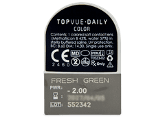 TopVue Daily Color - Fresh Green - power (2 daily coloured lenses)