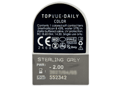 TopVue Daily Color - Sterling Grey - power (2 daily coloured lenses)