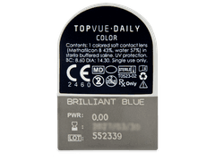 TopVue Daily Color - Brilliant Blue - plano (2 daily coloured lenses)