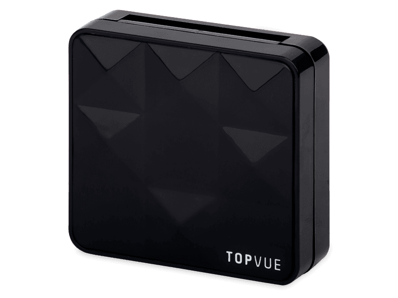 Lens Case with mirror TopVue - pyramid pattern 