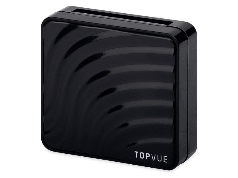 Lens Case with mirror TopVue - wave pattern 