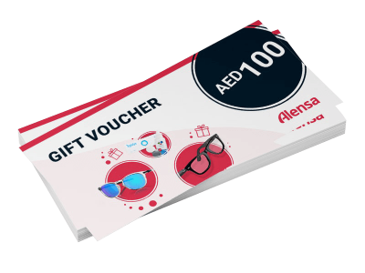 Gift voucher for lenses and glasses worth AED 100 