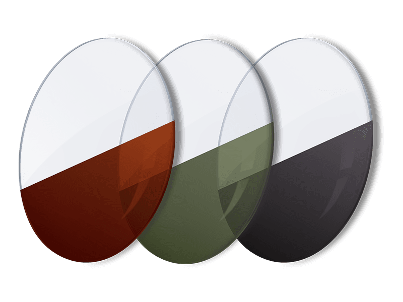 Glass lens 1.67 Transition Bifocal 