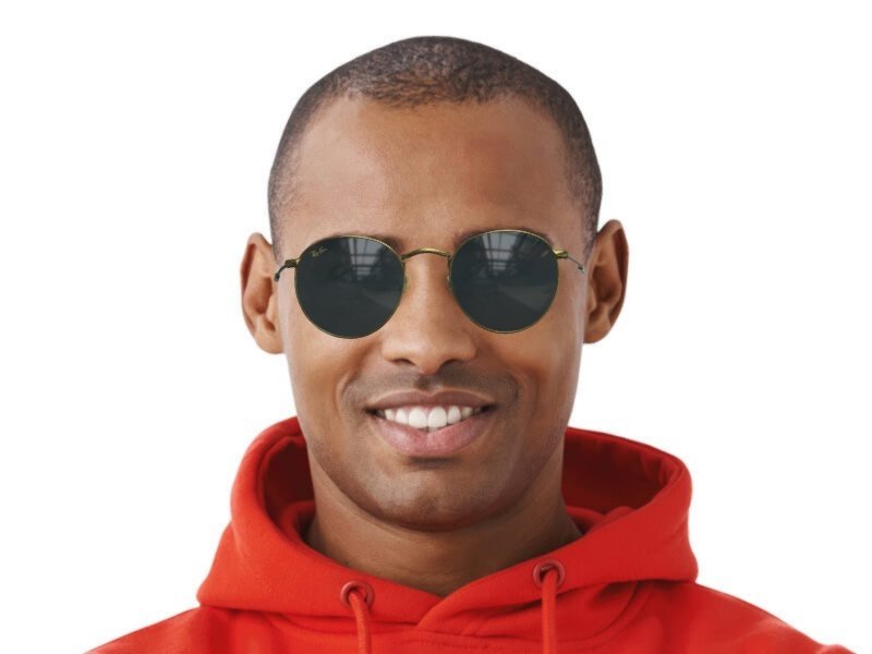 Round metal deals gold ray bans